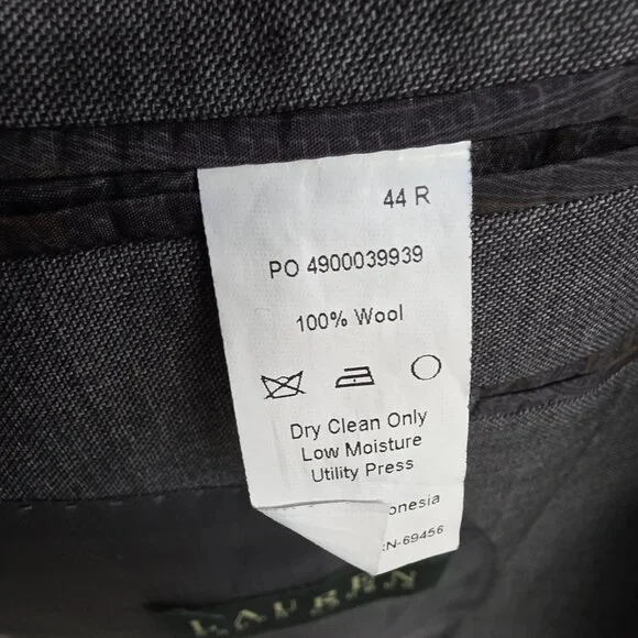 Ralph Lauren 44R Gray Blazer Sport Coat Jacket 2-Button Solid Y057 - Picture 10 of 11